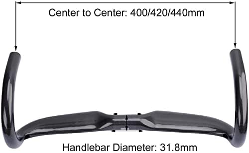 RXL SL Carbon Rennrad Lenker 31,8 mm - Gravel Bike Drop Bars 420mm 42cm - UD Matte Fahrrad Fixed Gea