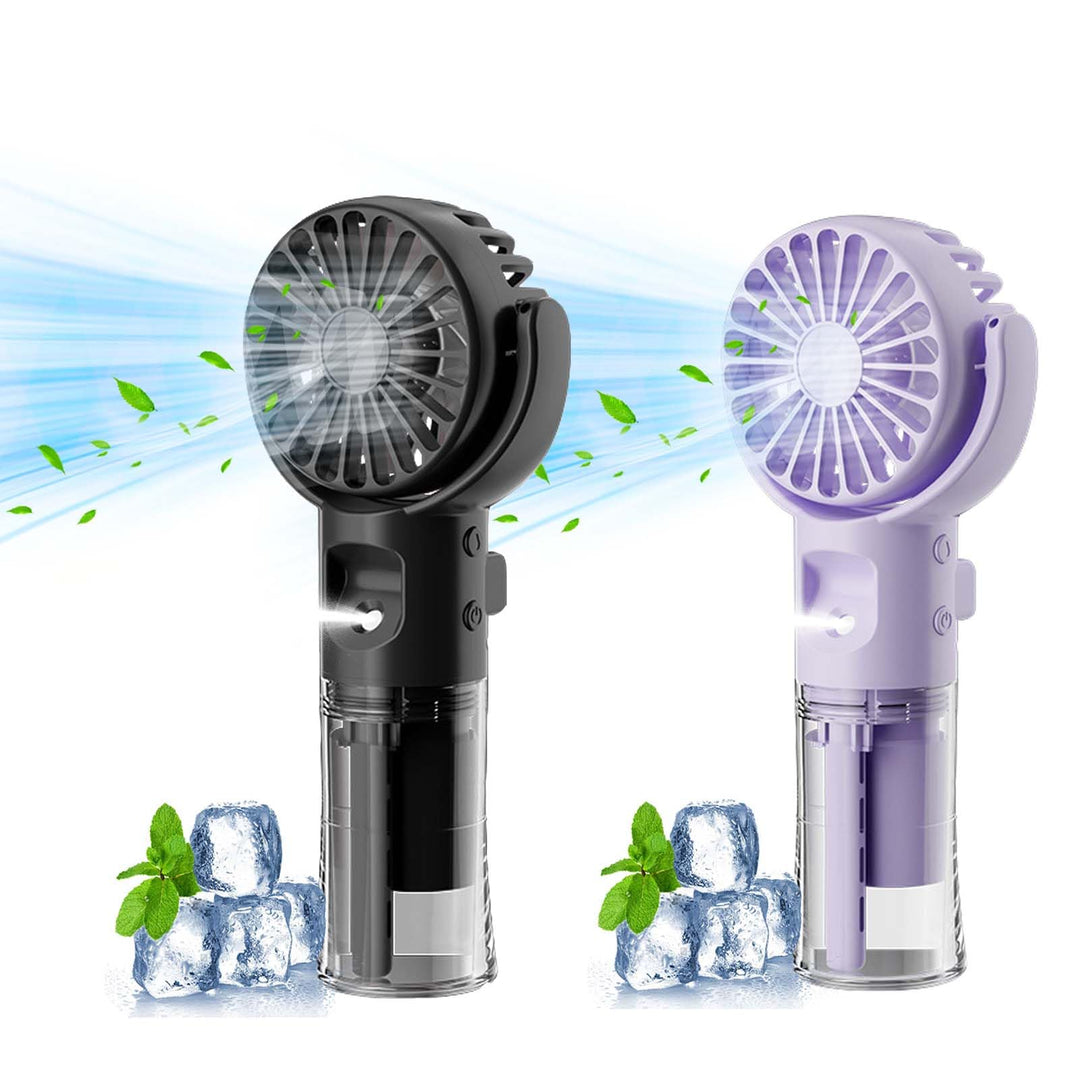 Handventilator mit Wasserkühlung, Tragbarer Handventilator USB Wiederaufladbarer, 4 Geschwindigkeite