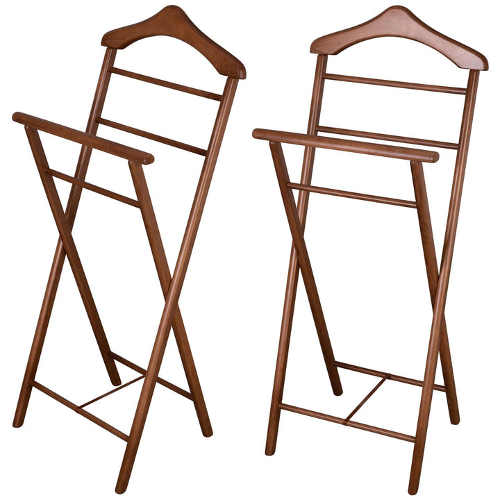 Herrendiener aus Massivholz – 2er Set fertig montierter Kleiderbutler &amp; Stummer Diener – stabiler St