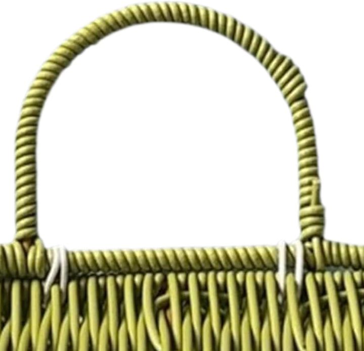 Easter Basket - Woven House Picnic Basket, Multipurpose Storage with Handle and Lid, Decorative Cont