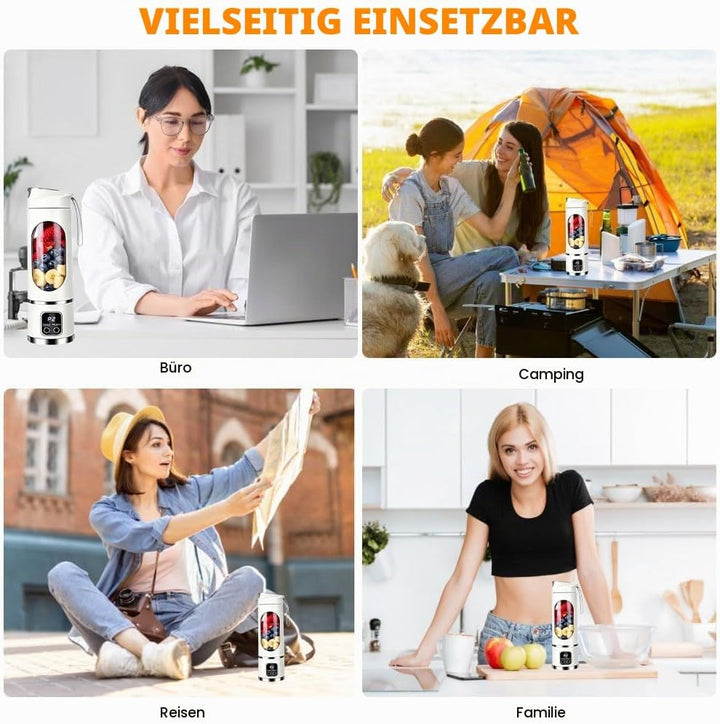 Tragbarer Mixer Smoothie Maker To Go, 450ml Portable Blender, USB Wiederaufladbarer Mini Mixer To Go