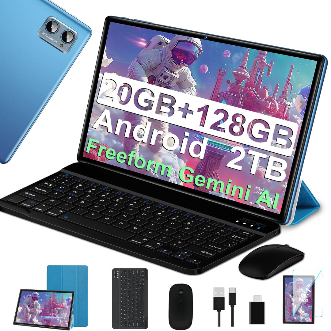 2025 Neueste Tablet 10 Zoll mit Widevine L1, Android 14 Tablet, 20GB RAM+128GB ROM(TF 1TB), Octa-Cor