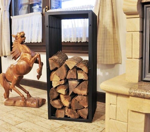DanDiBo Kaminholzregal D-Stil Kaminholzständer 100 cm Holzkorb Kaminholzhalter Holzregal