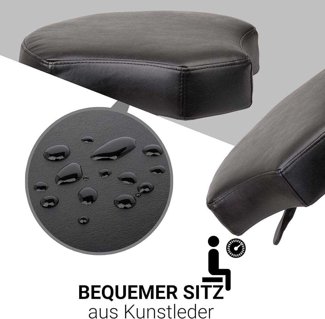 Staboos Rollhocker bis 160 kg - Ergonomisch geformter Sitz mit Bremse und Lehne - Drehhocker (Premiu