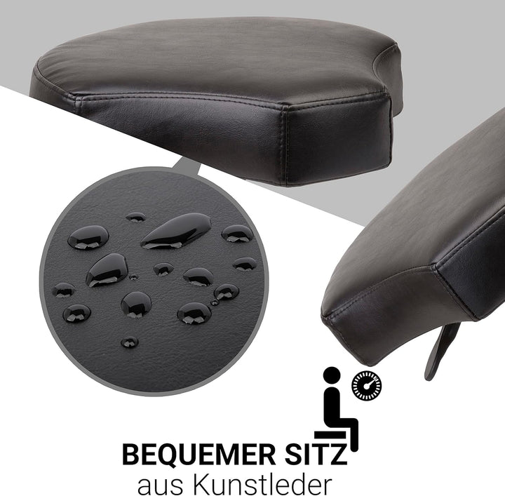 Staboos Rollhocker bis 160 kg - Ergonomisch geformter Sitz mit Bremse und Lehne - Drehhocker (Premiu