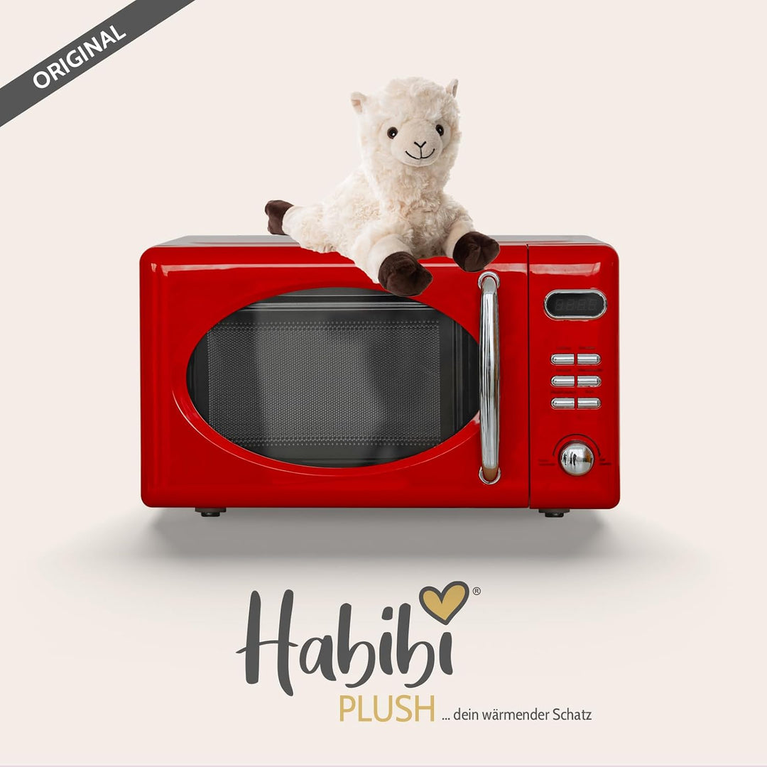 Habibi Plush Alpaka Wärmekissen/Stofftier f. Kinder und Erwachsene – Mikrowellen Heizkissen- beheizb