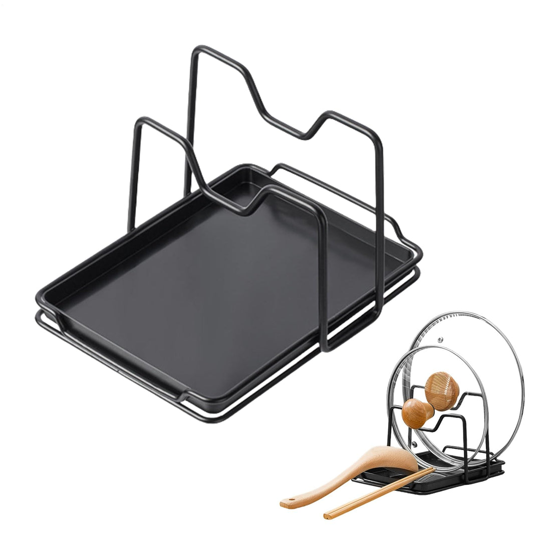 Pot Lid Organizer, Plates Rack Stand, 7.48x6.22x5.12 Inches Rustproof Shelf Holder, Space Saving Kit