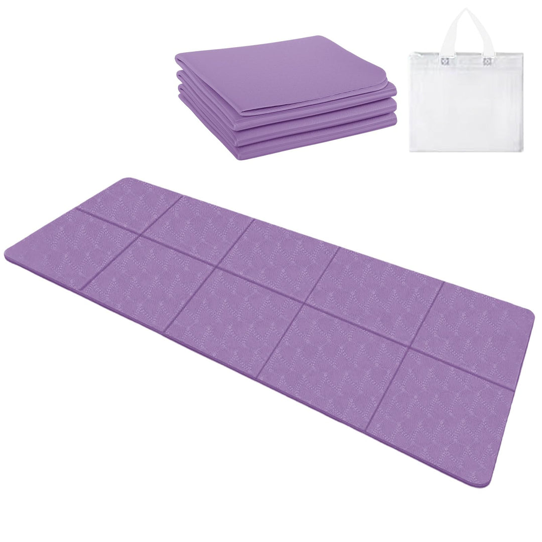 Klappbare Yogamatte, Faltbare Yogamatte Reise Leicht 183 x61x0.4 cm Rutschfest Tragbare Fitnessmatte