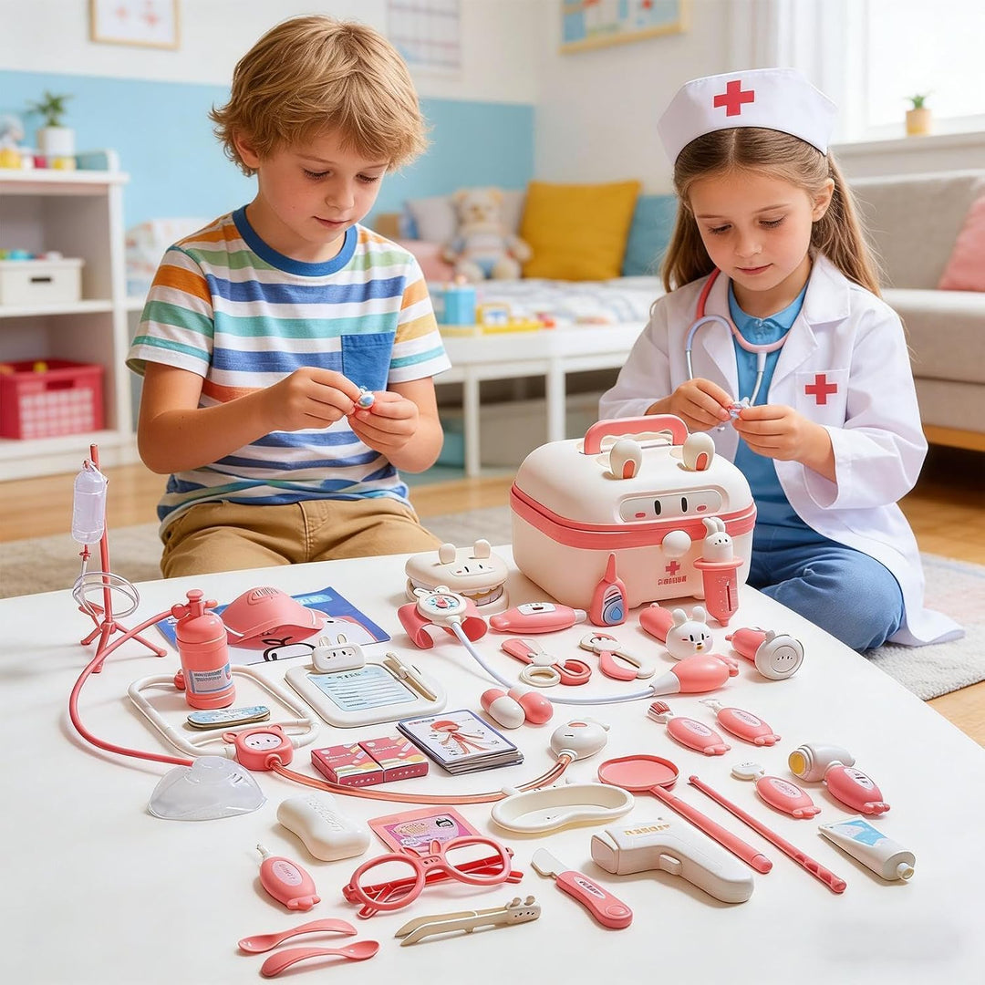 Kinderarzt-Set Krankenhaus-Rollenspiel mit Licht- &amp; Soundeffekten Rosa, Rosa