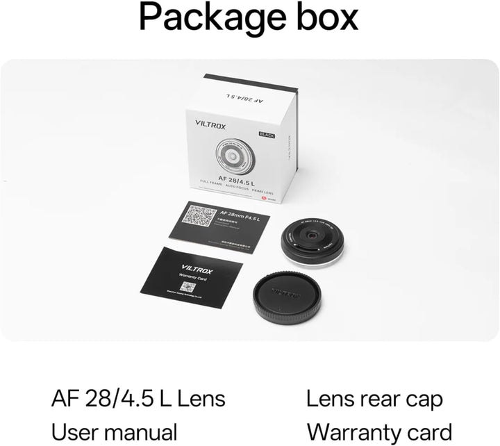 VILTROX AF 28mm F4.5 Vollformat Pancake Objektiv für L Mount Kamera, Autofokus Chips-Size Ultra-Thin