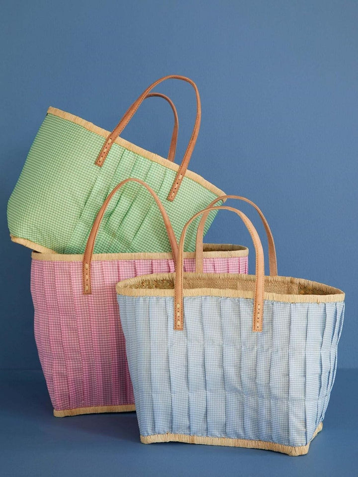 Rice Raffia Einkaufstasche Türkis Gross Strandtasche Handtasche Shopper Einkaufsbeutel Henkeltasche
