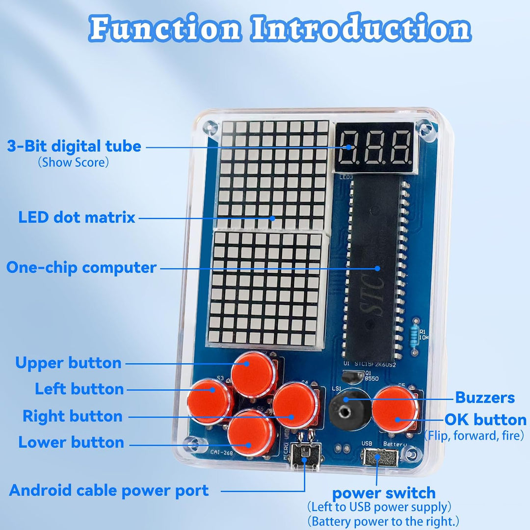 DIY Spielekonsole Löt Bausatz Elektronik Baukasten DIY Games Console Handheld Kit Lötübungsset für S