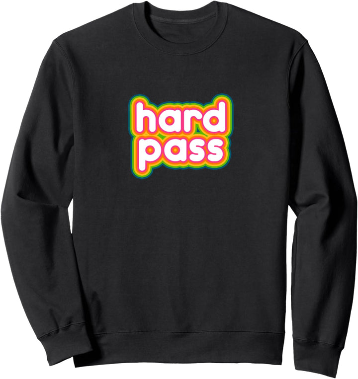 Hard Pass Regenbogen Retro Vintage sarkastischen Spass Sweatshirt