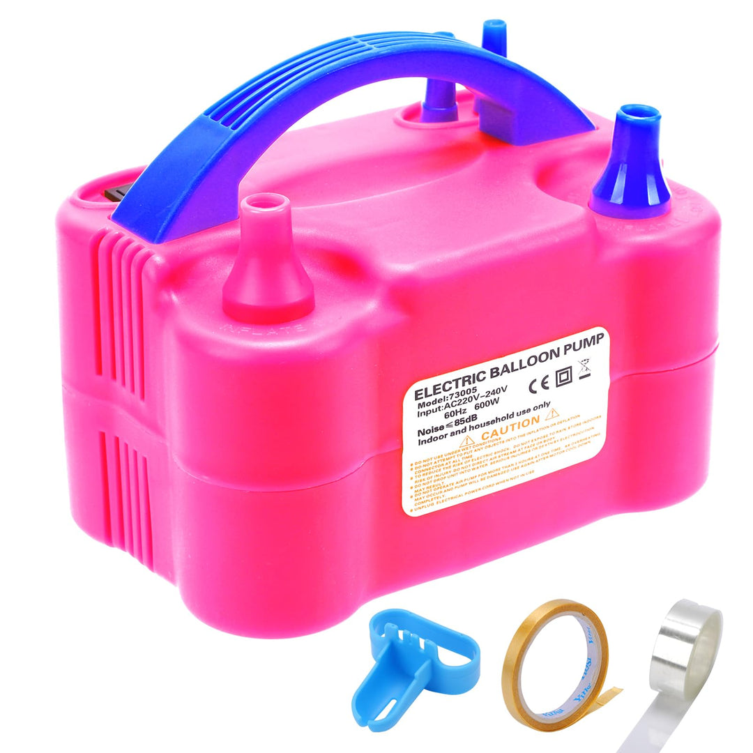 Luftballonpumpe Elektrisch,600W Elektrische Ballonpumpe Luftpumpe für Ballons,Doppeldüse Inflatorgeb