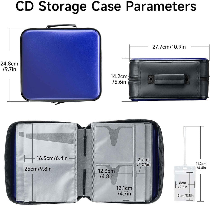 SANWA CD DVD Hüllen, CD Aufbewahrungs für 100 Discs und 50 Booklets, tragbare CD Sammelmappe mit Gri
