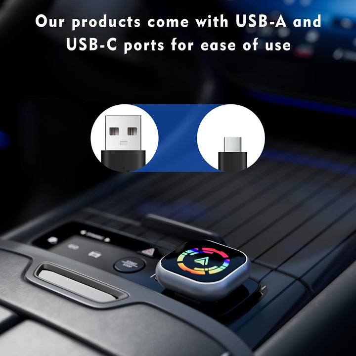 Wireless Carplay Adapter, 2 in 1 Android Auto&amp;Carplay Wireless Adapter, Upgrade auf kabelloses CarPl