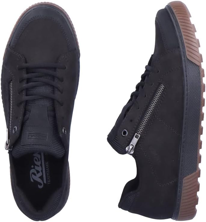Rieker Herren Bequemschuhe 18910, Männer Schnürhalbschuhe 41 EU Schwarz, 41 EU Schwarz