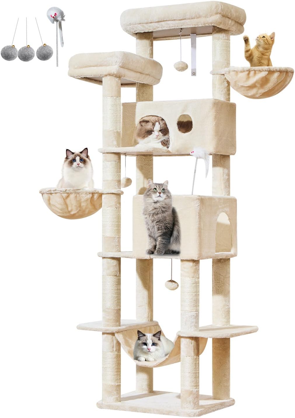 Taoqimiao 193CM Kratzbaum Gross XXL, Katzenbaum Katzenbaum Grosse Katzen Stabil Katzenkratzbaum mit