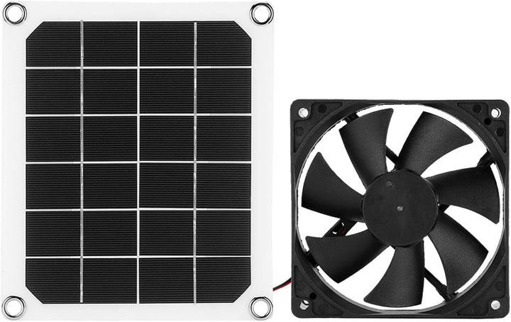 Ejoyous Solarbetriebener Abluftventilator, 6V 10W Solarpanel-Abluftventilator Wasserdichter Solarlüf