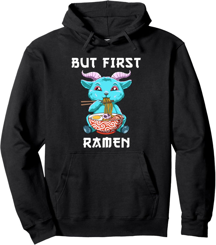 Aber zuerst Ramen Baphomet Nudelsuppe Pullover Hoodie