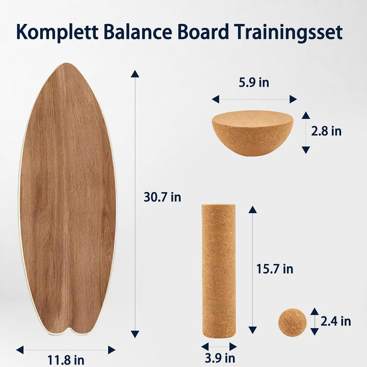 Balance Board Erwachsene | Surfing Balance Board Set | Holz Balanceboard Holzfarbe, Holzfarbe
