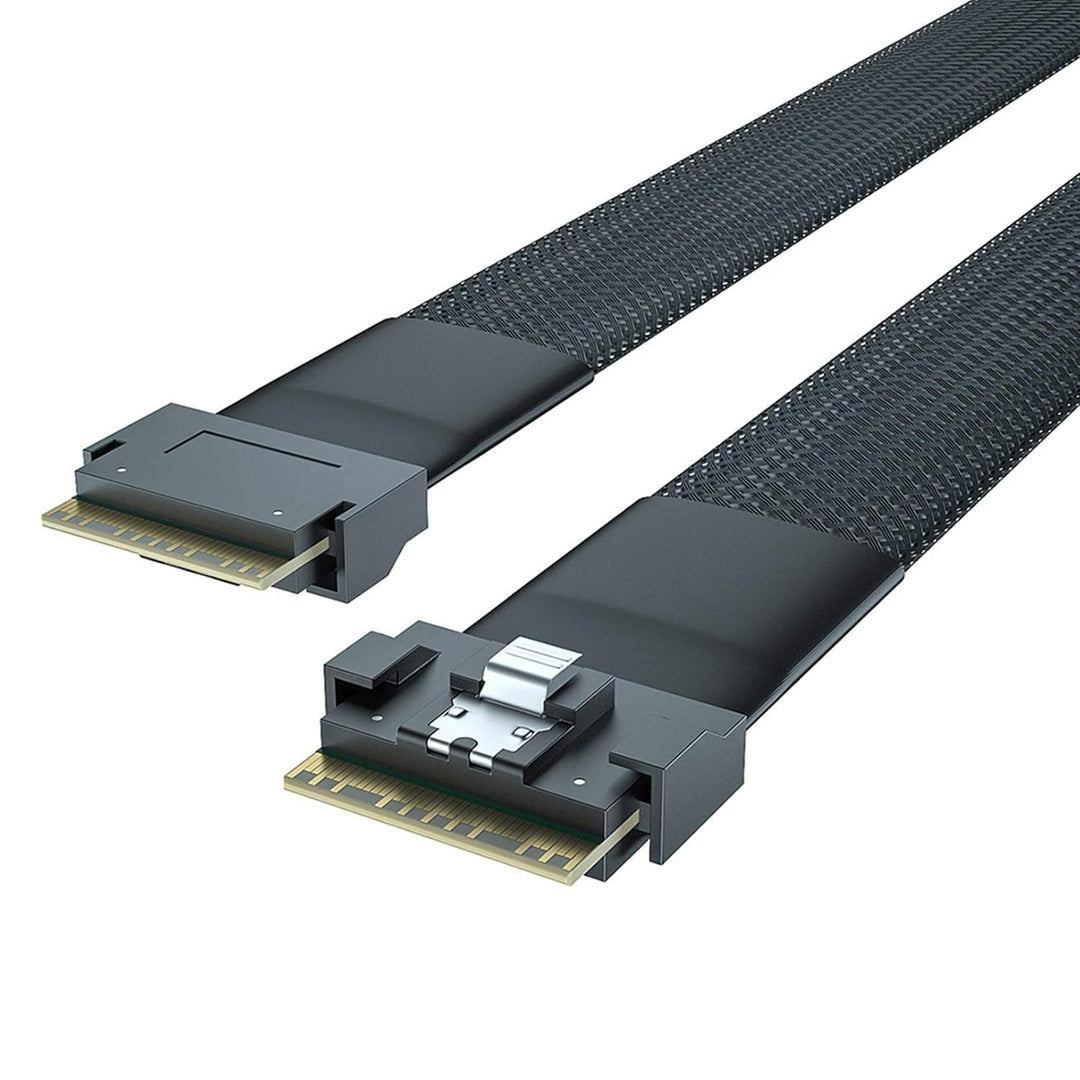 H!Fiber.com SFF-8654 zu SFF-8654 SlimSAS Kabel, internes 24G 8i Kabel, SAS 4.0, 74pin, 100-ohm, 1 me