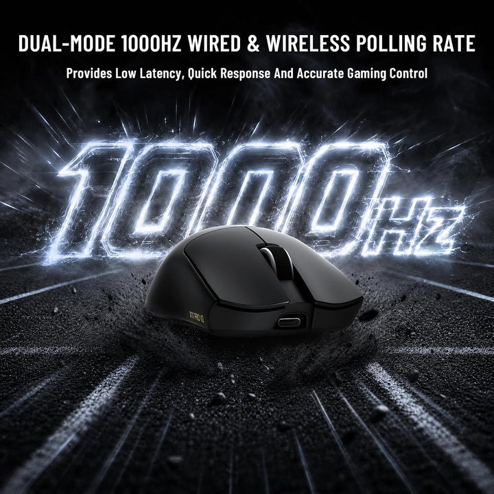 ATTACK SHARK X11 PRO V2 Lightspeed Wireless Gaming-Maus, TFT Display Dock A-Schwarz, A-Schwarz