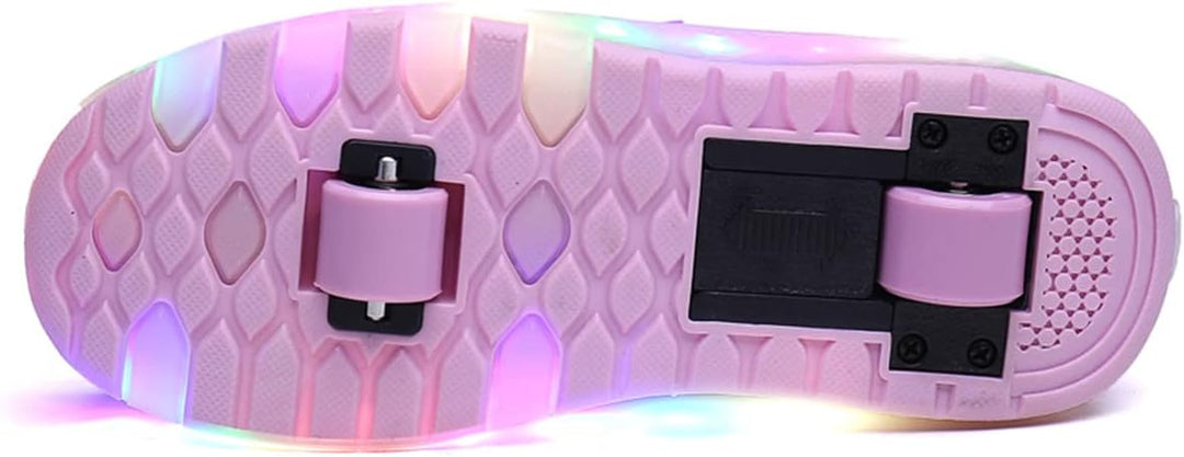 Kinderroller mit LED Licht | Automatisch Einziehbar &amp; Abnehmbare Vorderreifen | Outdoor-Spiel-Schuhe