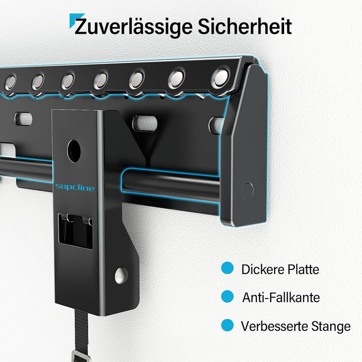 TV Wandhalterung ohne Bohren für 26-65 Zoll TV bis zu 70KG, Rigipswand No Stud Fernseher Halterung m