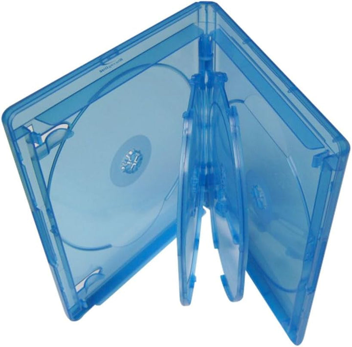 Profi Blu Ray Hüllen 6fach 15mm blau transparent - 10 Stück