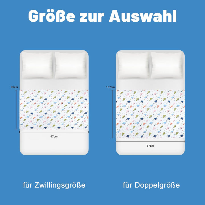 FLYISH DIRECT Wasserdicht Bettunterlage für Kinder, Kinder Bettunterlage für Kinder- und Babybett, f