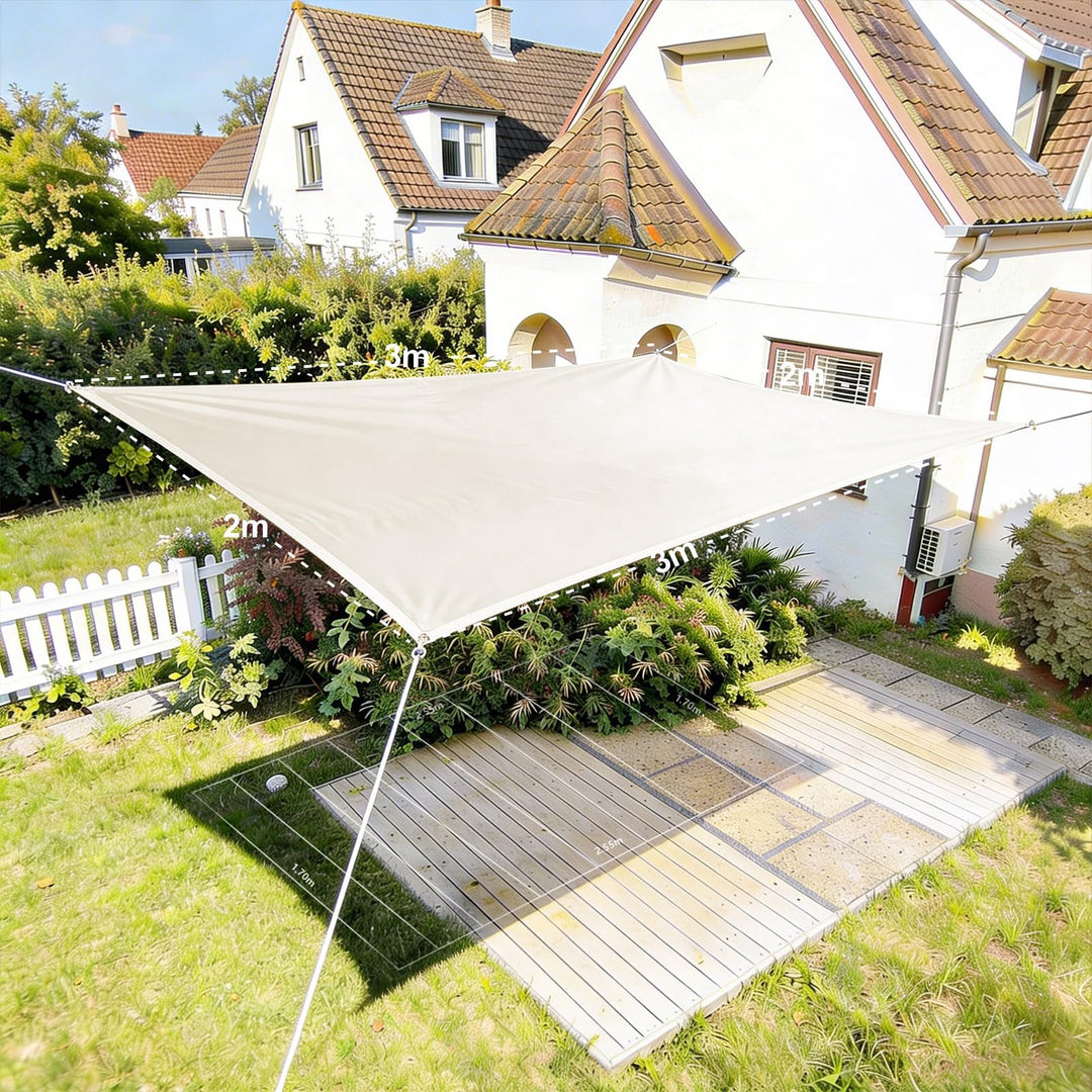 HAIKUS Sonnensegel 2x3 m Weiss Rechteckig, Premium HDPE UV Schutz Sonnenschutz Atmungsaktiv Wetterbe