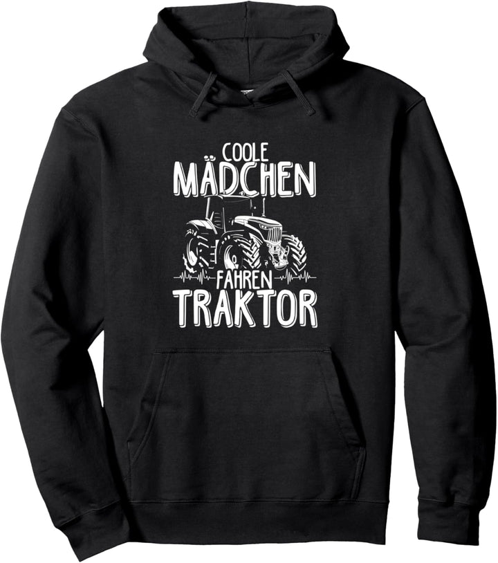 Coole Mädchen Fahren Traktor Spruch Traktorfahrerin Bauer Pullover Hoodie