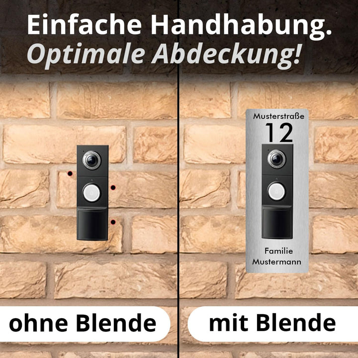 iSecur Personalisiert Edelstahl Blende Tapo D235 260x100 mm - az302, D235 Edelstahl Silber 10 x 26 c