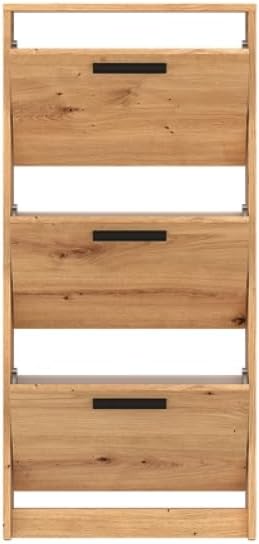 Step Up Schuhschrank Schuhkipper Schmal 3 Klappen Tiefe 18 cm Artisan Eiche Artisan Eiche 3, Artisan