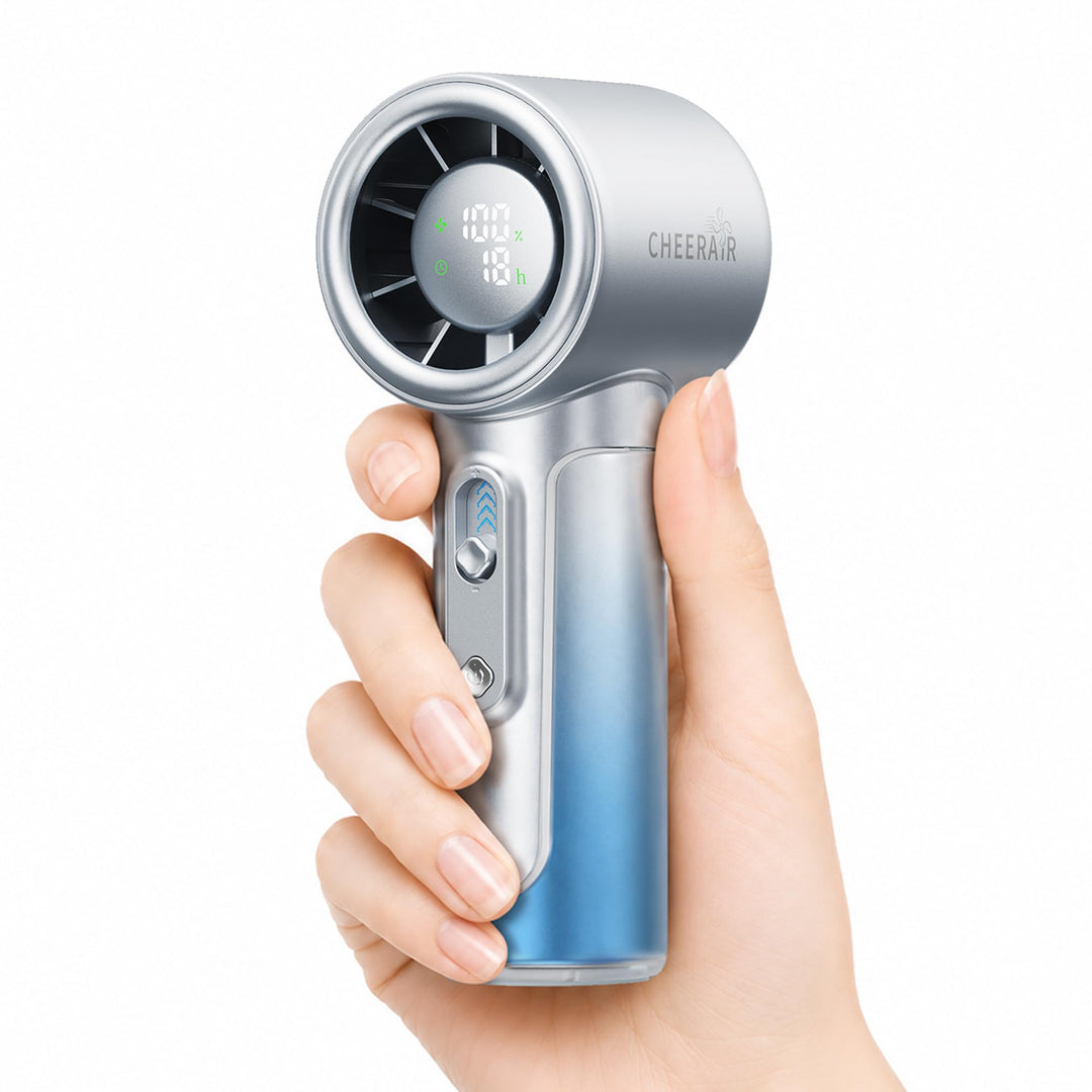 Handventilator Tragbar, Leistungsstarker Mini Ventilator, 5000mAh Akku bis zu 18 Std. Laufzeit, Tasc