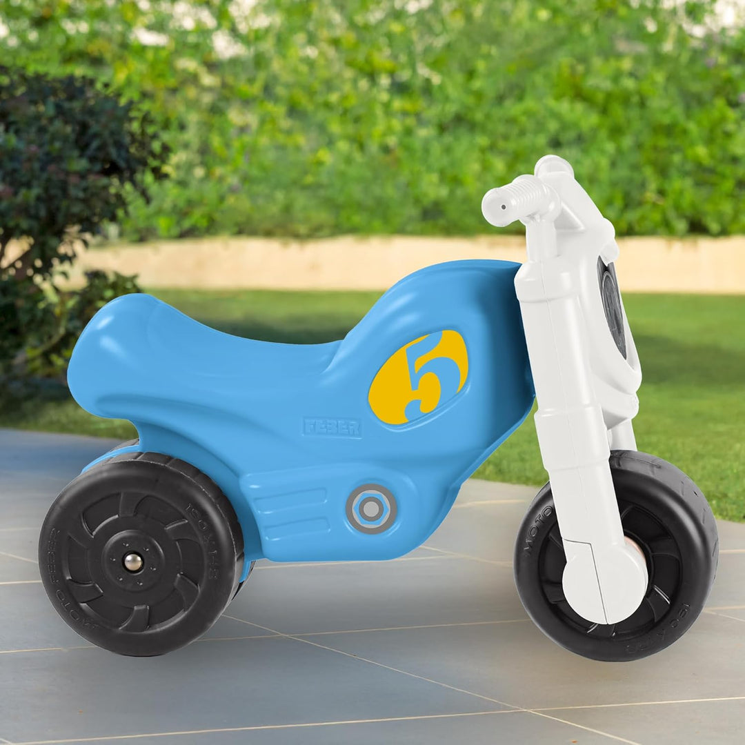 FEBER Motofeber Dream, Lauflernhilfe in Motorradform und mit lustigen Aufklebern, stabil und sicher,