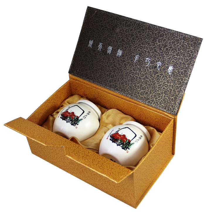 2er Set Matcha Töpfchen aus Keramik [ Dekor Früchtekorb ] Teedose / je 200ml