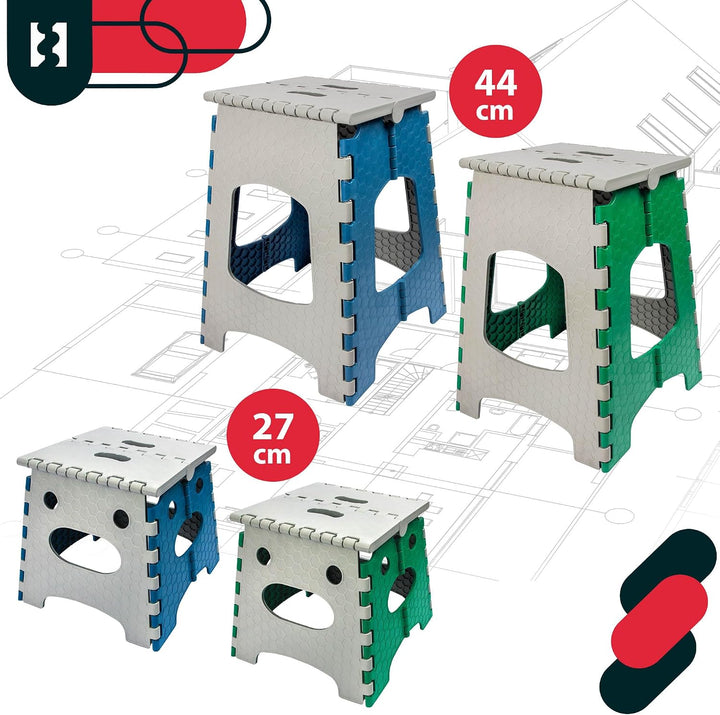 KOTARBAU® Tritthocker klappbar, Klappstuhl, Sitzhocker 44 cm Grün 44 cm, Grün 44 cm