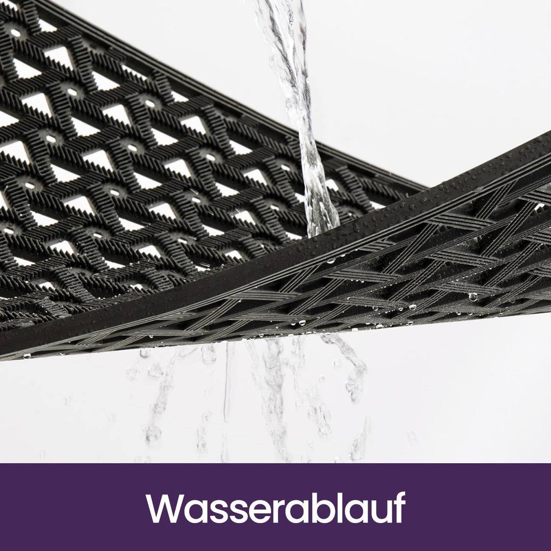 DEXI Fussmatte Aussen 61 x 91 cm, rutschfeste &amp; Wetterfest, Schwarz Schwarz 61 x 91 cm (Rechteckig),