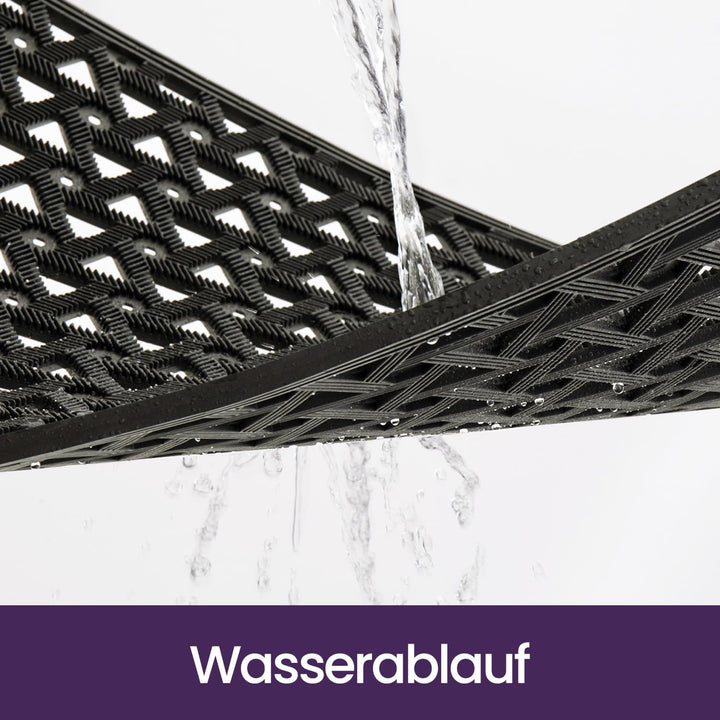 DEXI Fussmatte Aussen 61 x 91 cm, rutschfeste &amp; Wetterfest, Schwarz Schwarz 61 x 91 cm (Rechteckig),