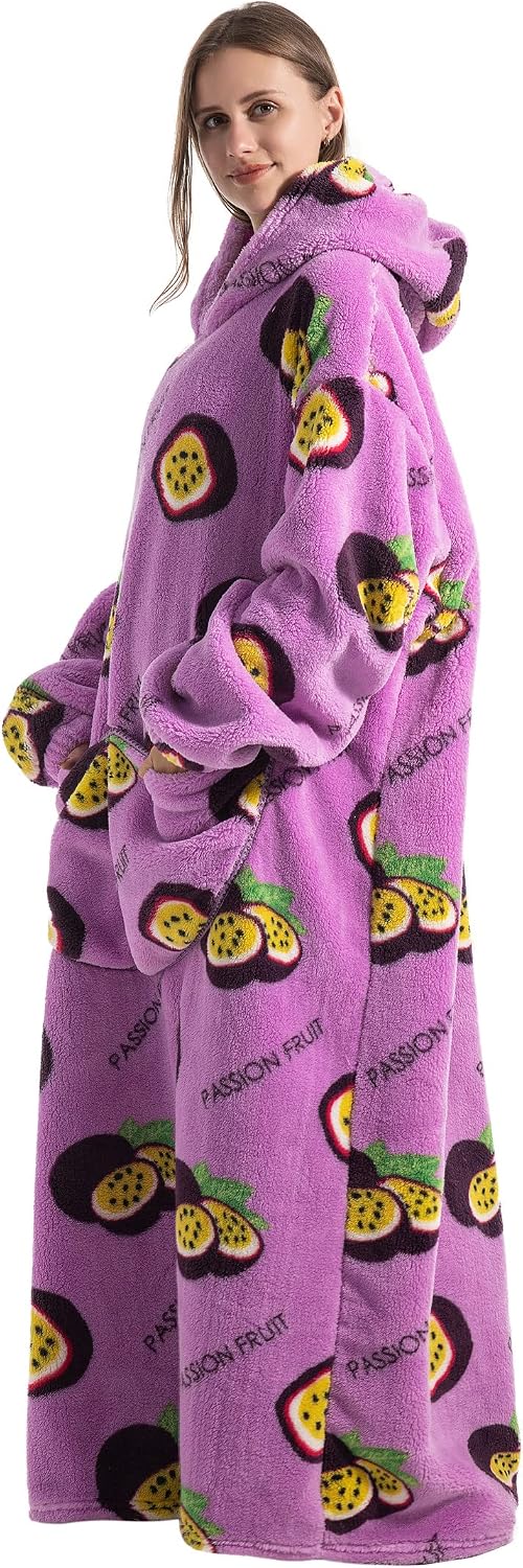 Verlängert Übergrosse Hoodie Decke,Decken Hoodie Damen mit Tasche und Kapuze,Superweiche und Warme K