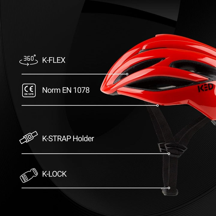 KED Rayzon Rennrad Fahrrad Helm rot 2023 M (55-59cm), M (55-59cm)