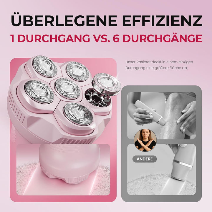 Damenrasierer Elektrisch für Beine und Körper Rosa, Rosa