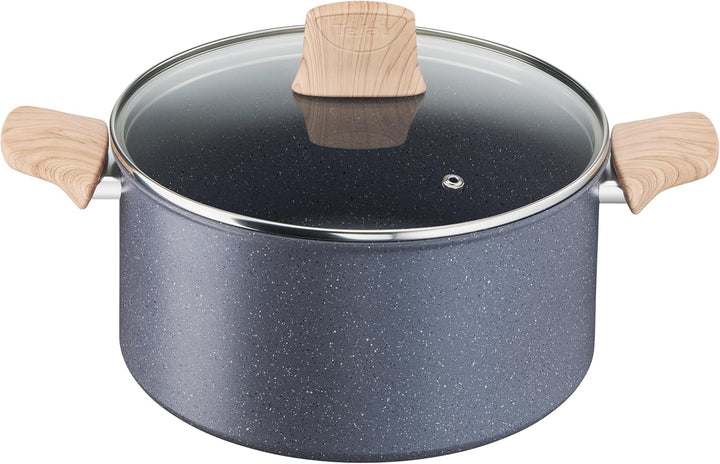 Tefal Natural Force G2669282 Kochtopf 24 cm + Pfannen 20/24 cm + Pfannenwender, Induktion, Antihaftb
