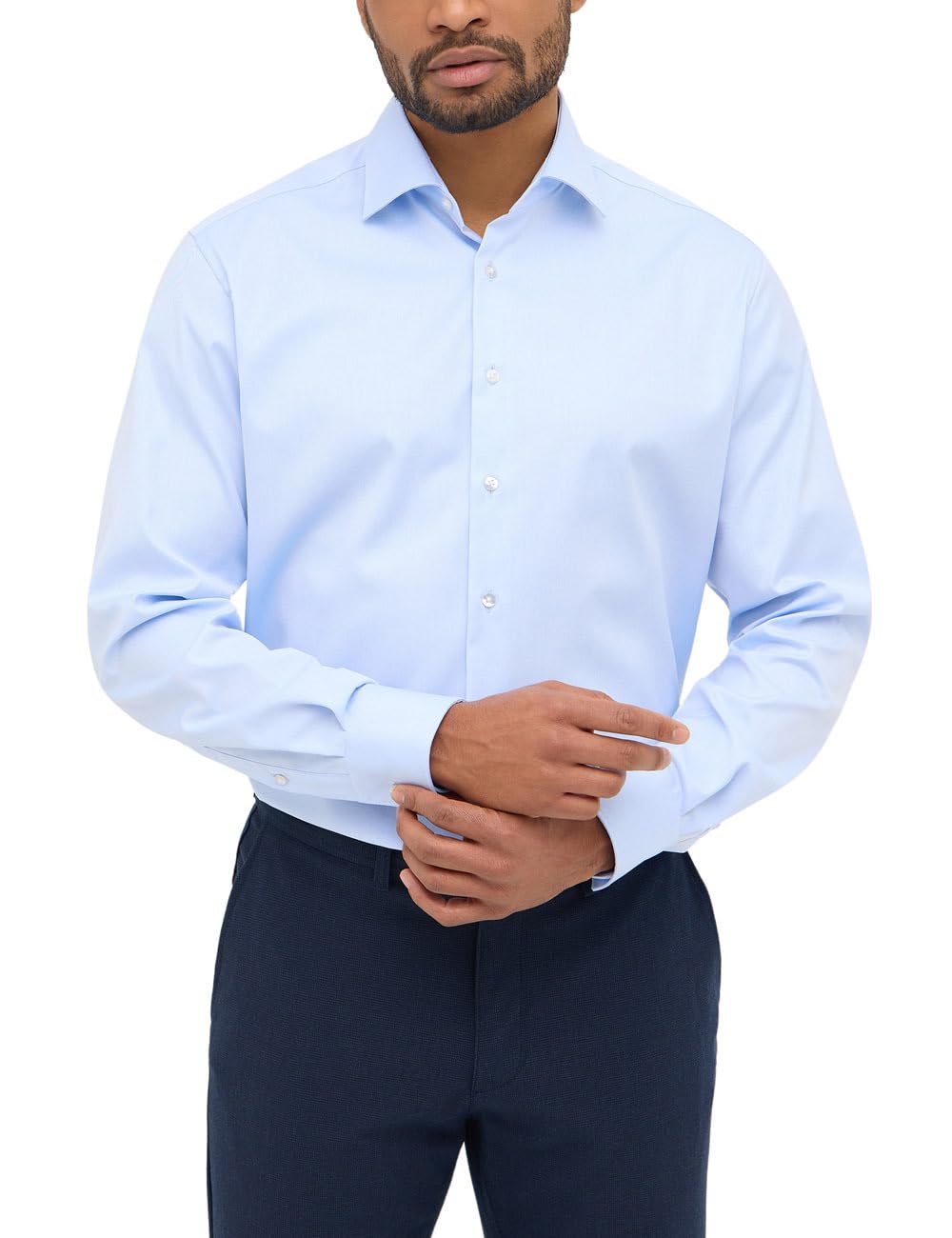 ETERNA Herren Cover Shirt MODERN FIT 43 Hellblau, 43 Hellblau