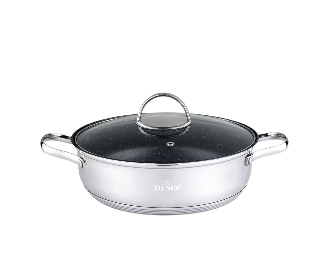 Topf Kochtopf 22 cm 2,6 L Edelstahl Marmorbeschichtung PFOA-frei 22cm, 22cm