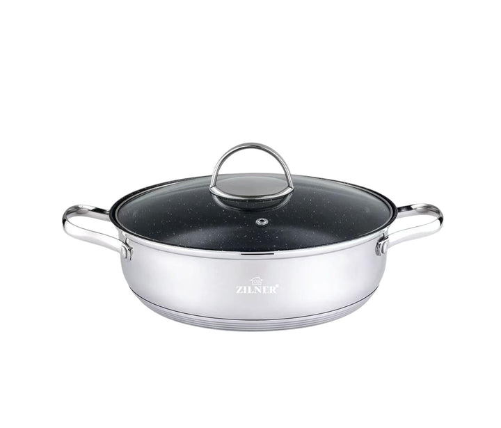 Topf Kochtopf 22 cm 2,6 L Edelstahl Marmorbeschichtung PFOA-frei 22cm, 22cm
