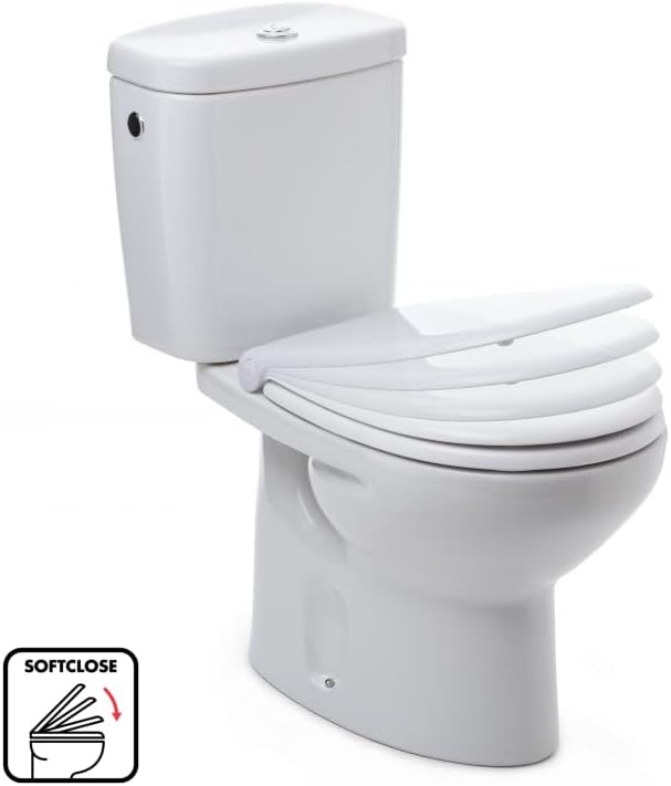 TATAY WC-Sitz Flat Toilettendeckel Universal kompatibel mit Victoria Oval - Weicher Tropfen, Oval -