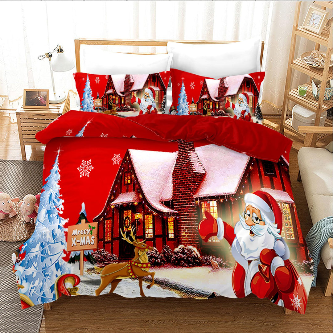 UGZDEA Weihnachts Bettwäsche Set 200x200cm, 3D Christmas Bettwäsche-Set Mit 2 Kissenbezügen, Weihnac